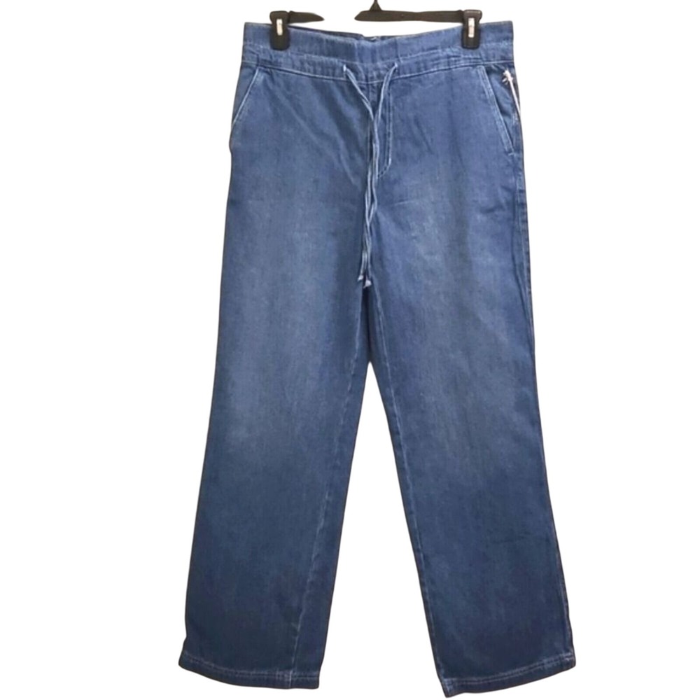 Universal Thread Denim Wide Leg  Pants Drawstring Waist Casual Blue Jeans